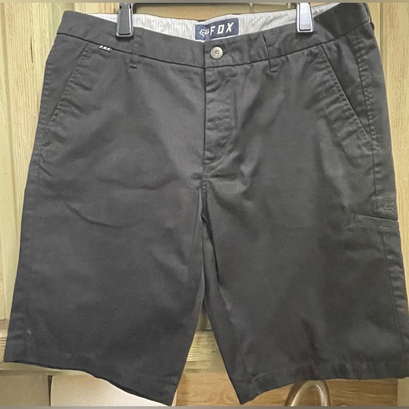Fox Racing Men’s Black Flat Front Shorts Size 36 - Picture 1 of 4